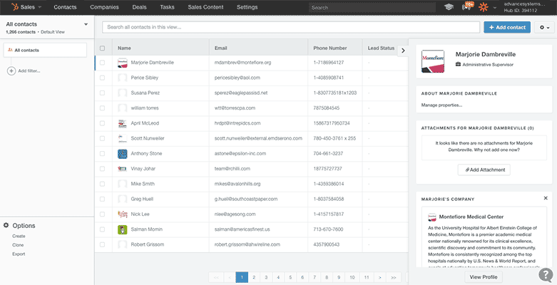 Hubspot-screenshot CRM for small business