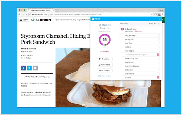 Ghostery technology to detect what prospects use
