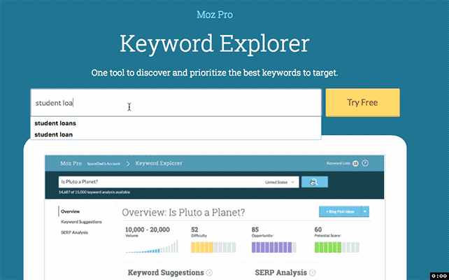Moz tool to drive traffic to website