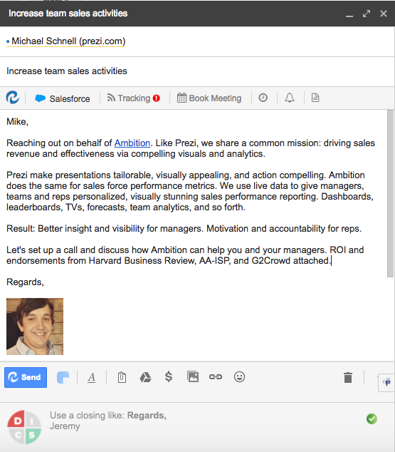 Crystal integration written email