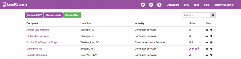 LeadCrunch get a (free) list of qualified leads