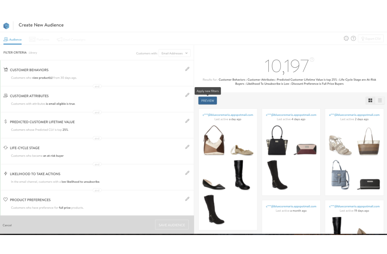 Bluecore Marketing Cloud add-on.
