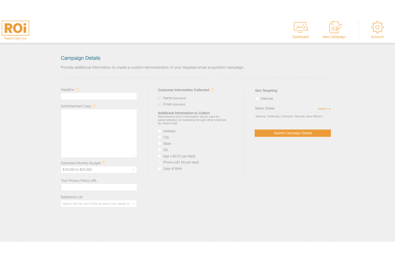 Reach Opt-Ins app for Salesforce Marketing Cloud.