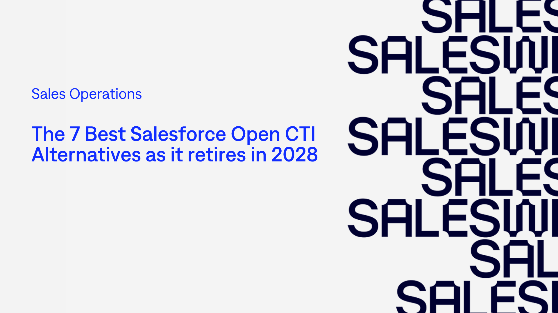 Salesforce Open CTI alternatives